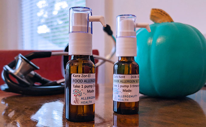 bottles of peanut allergy treatment