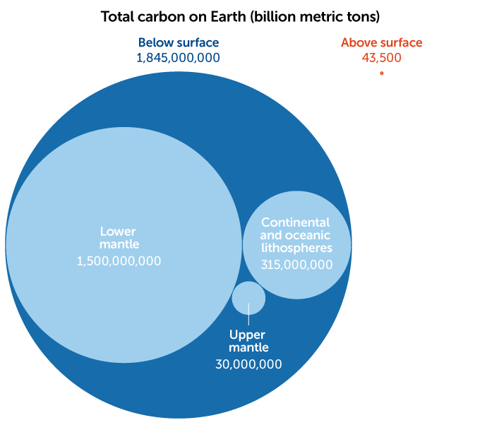 Total carbon on Earth graphic