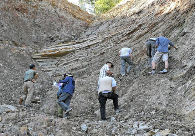 scientists collecting sediment samples