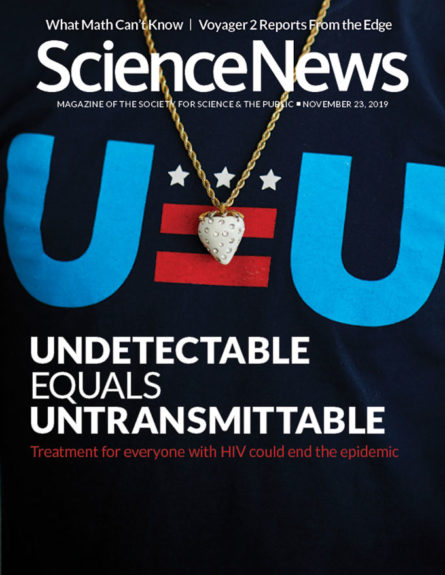 Cover of the Nov. 23, 2019 issue of Science News