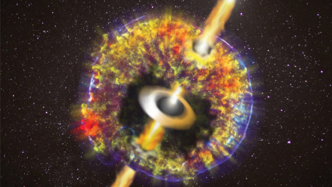 Neutron star merger illustration