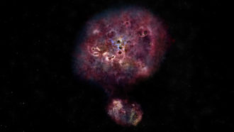 illustration of a large, dusty galaxy