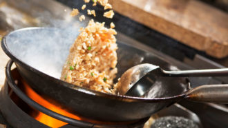 wok with fried rice