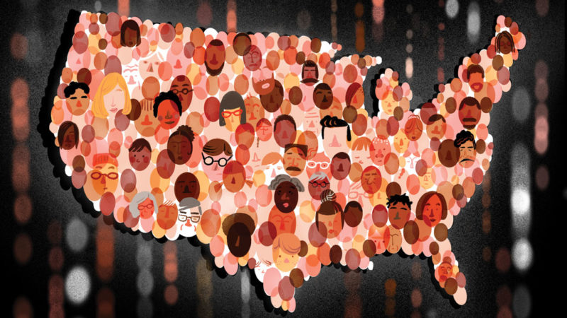 illustration of people in the United States