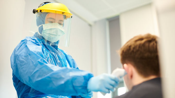 Health care worker wearing PPE