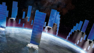 illustration of satellites over Earth