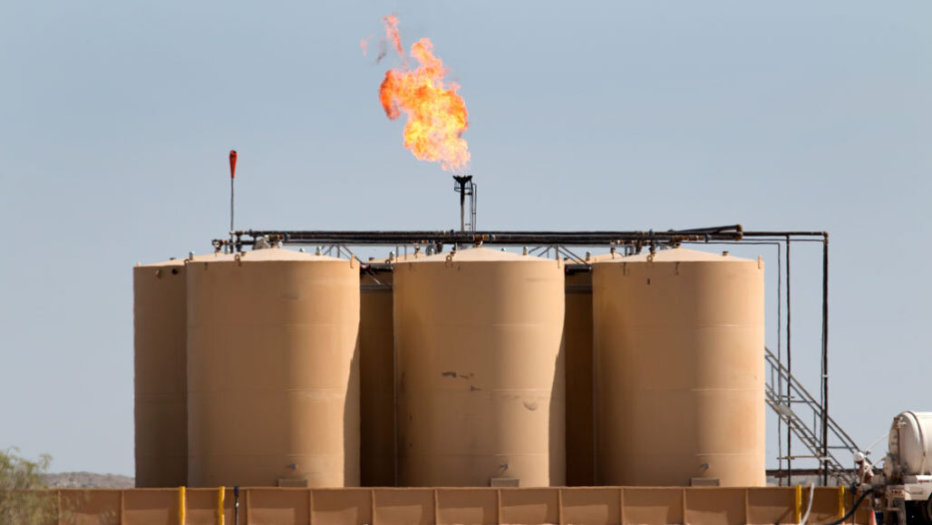 oil storage tanks in Pecos, Texas