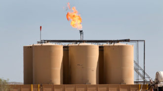oil storage tanks in Pecos, Texas