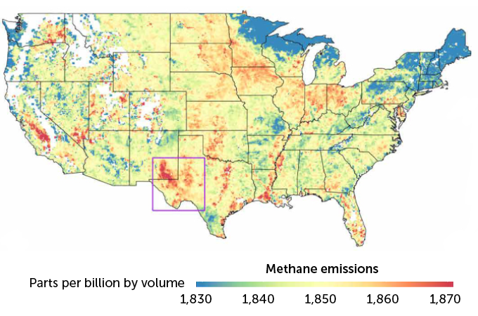 Satellite estimates of U.S. methane emissions