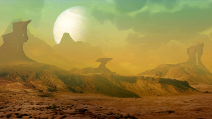 illustration of a landscape on another planet