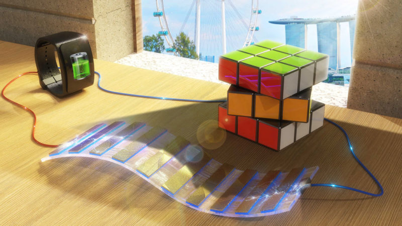 illustration of a small, banded device in partial light and shadows