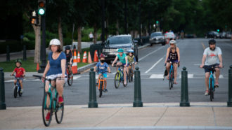 Kids riding bikes in DC