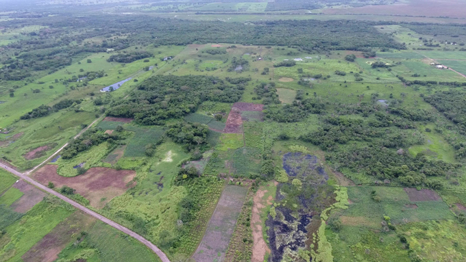 aerial view of former Maya site