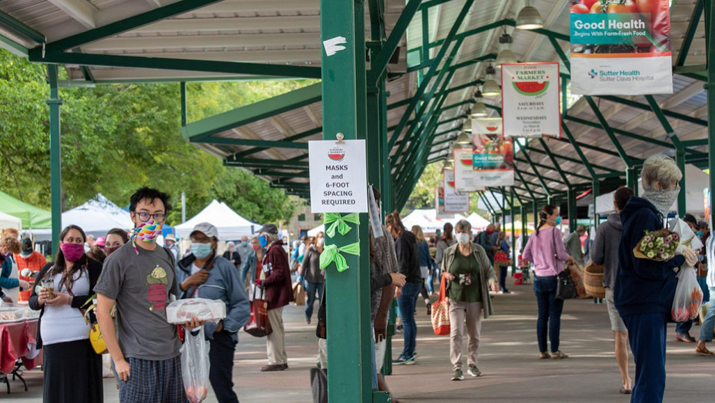 farmers market in Davis, California