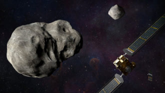 illustration of moonlet asteroid