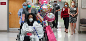 Janice Brown being released from a hospital in California
