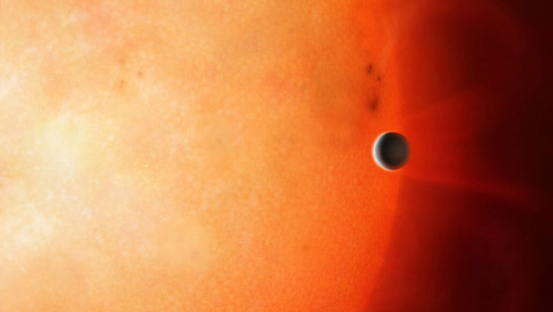 Gas giant core planet illustration