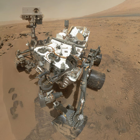 Selfie of Curiosity rover in 2012