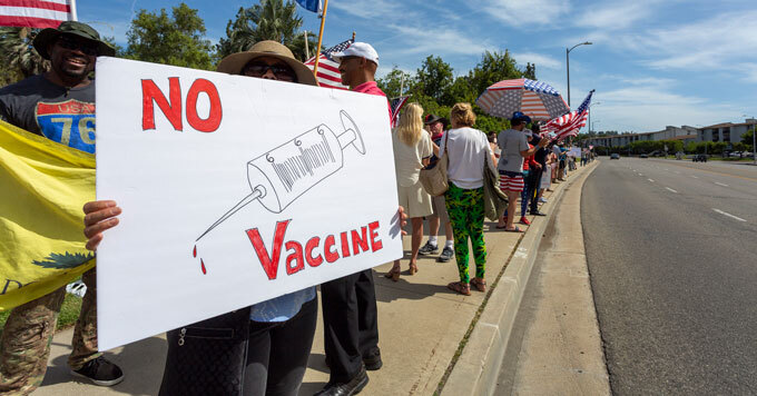 anti-vaccine protest in California