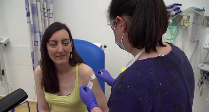 Elisa Granato at a vaccine trial