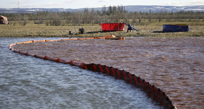 Oil spill in Norilsk, Russia