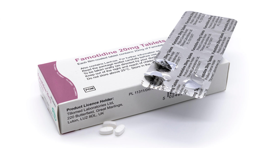 Famotidine, the active ingredient in Pepcid
