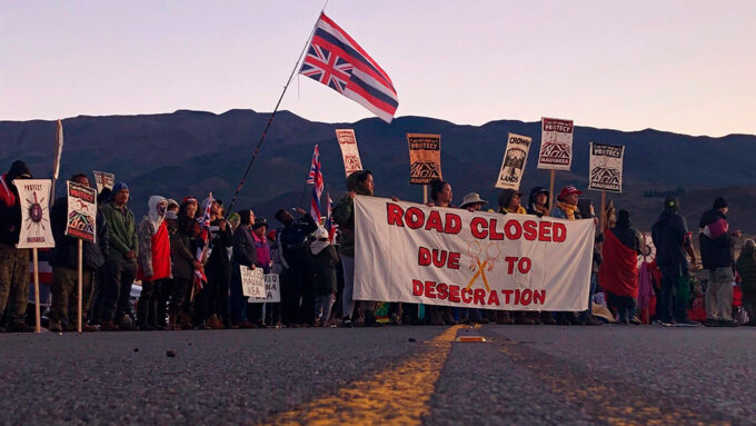 Protest at Mauna Kea in 2019