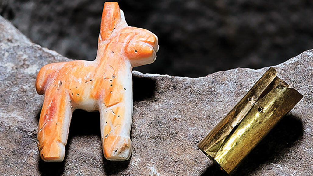 Inca ritual offering llama figurine