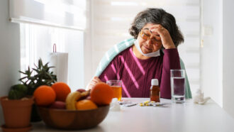 Sick woman at home