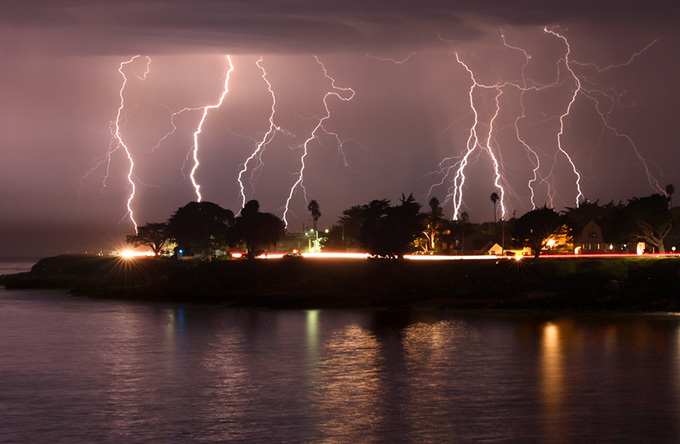 Lightning in Santa Cruz, California