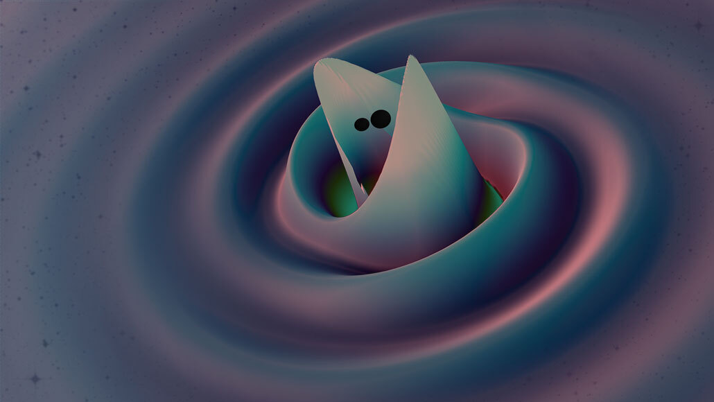 Colliding black hole illustration