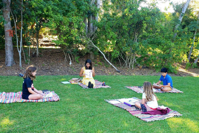school pod in California due to COVID-19