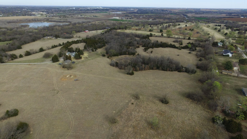 drone view of pasture in Kansas