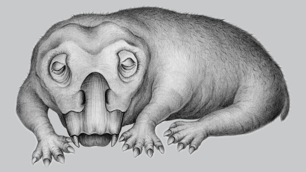 illustration on an ancient Lystrosaurus