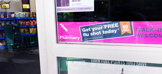 flue shot sign