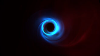 illustration of light swirling around a black hole