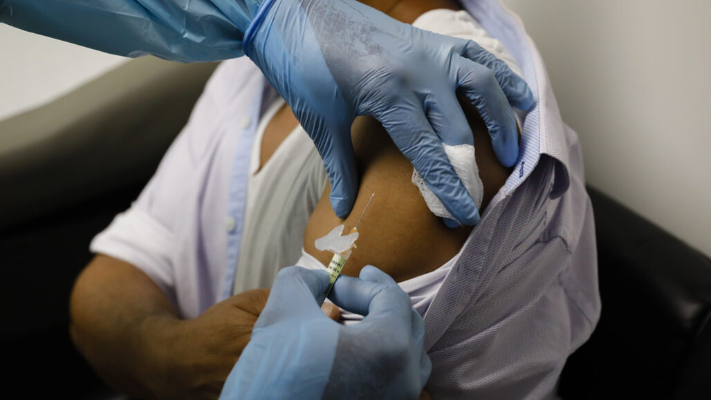 Participant in a Pfizer COVID-19 vaccine trial