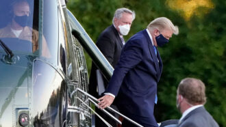 President Trump arriving at Walter Reed