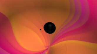 black hole merger illustrated