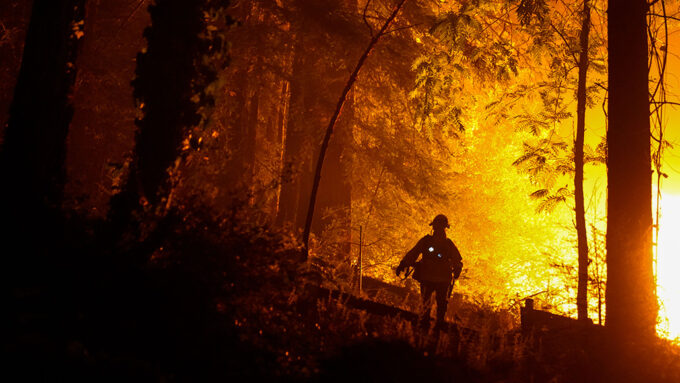 firefighter in California wildfires