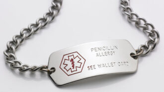 Penicillin allergy medic-alert bracelet