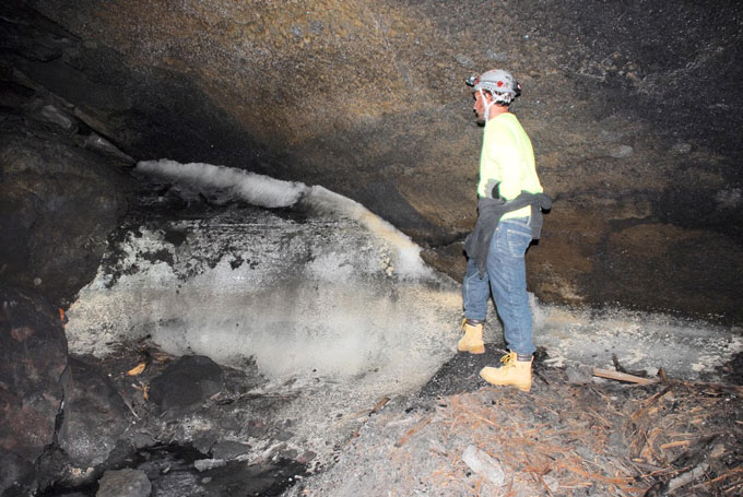 archaeologist in cave