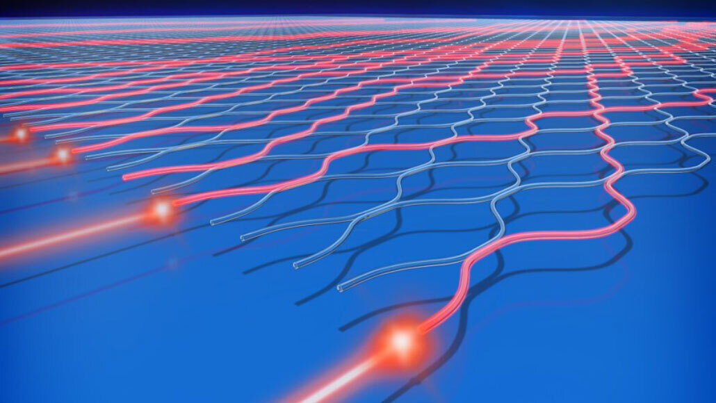 illustration of quantum computer light channels