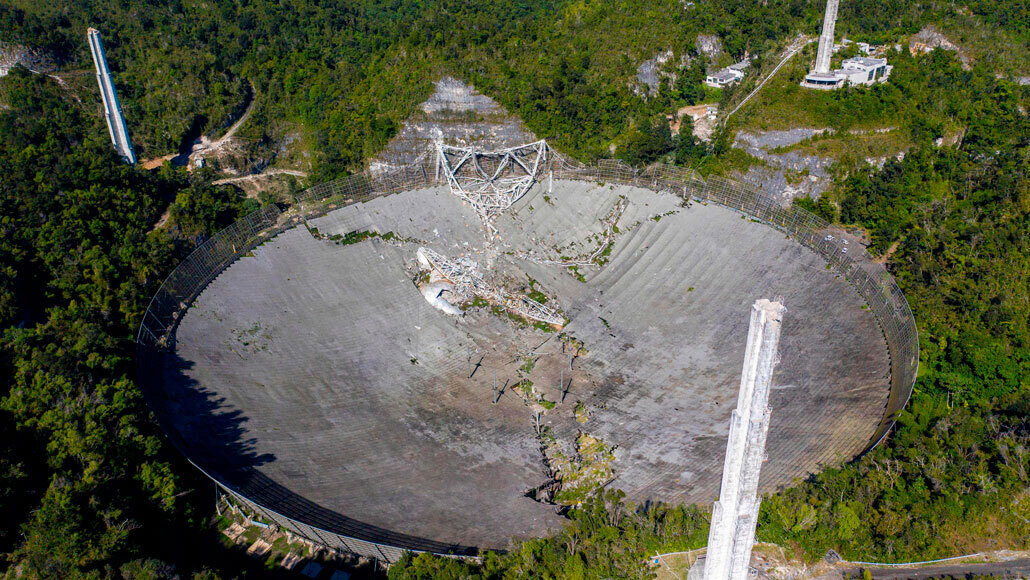 Collapsed Arecibo telescope