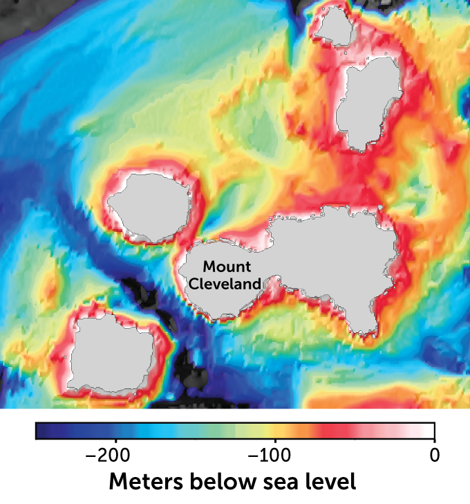 Seafloor mapping around Mount Cleveland