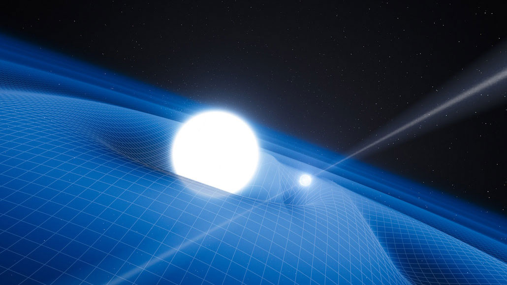 illustration of pulsar orbiting star