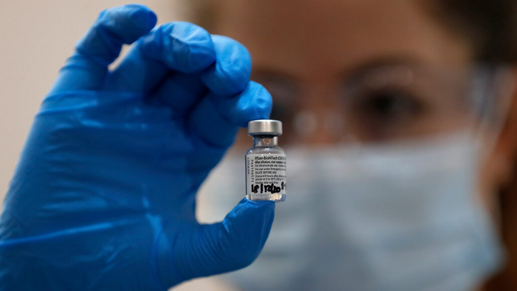 bottle of Pfizer-BioNTech’s COVID-19 vaccine