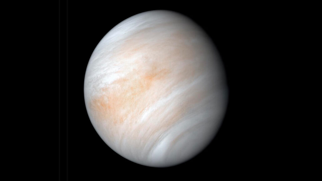 a false color composite image of the planet Venus