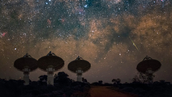 the Australian Square Kilometre Array Pathfinder against a starry night sky