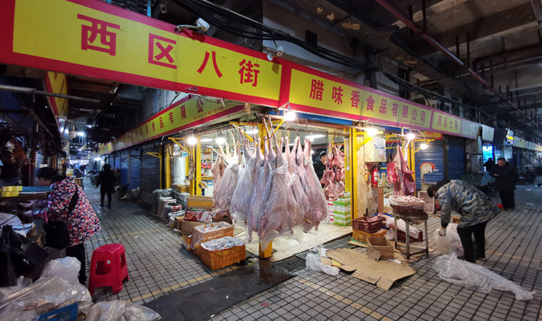 Food market in Wuhan, China